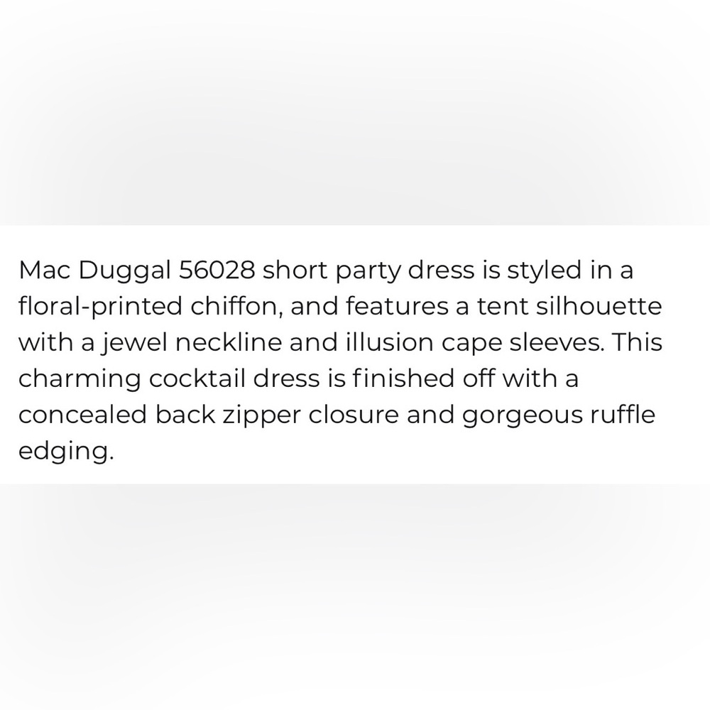 Mac Duggal Floral Cape Party Dress NWT Size 4 - Picture 6 of 8